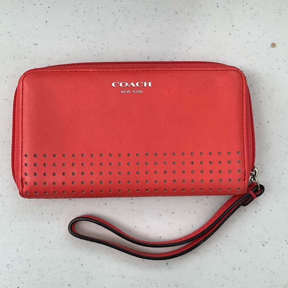 Coach Wristlet - coral color